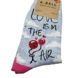K. Bell Love is in the Air Cloud Print Crew Socks